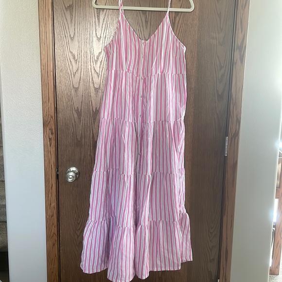 Universal Thread Dresses Nwt Universal Thread Pink Striped Maxi